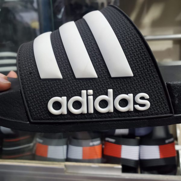 Classic Triple Stripe Slides – Black & White Comfort Fit - Image 3