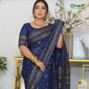 এক্সক্লুসিভ ডিজাইন টাঙ্গাইলের স্কিন প্রিন্ট শাড়ি