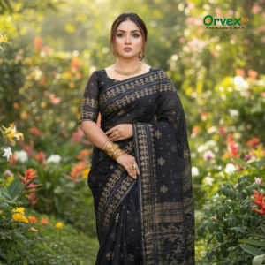 এক্সক্লুসিভ ডিজাইন টাঙ্গাইলের স্কিন প্রিন্ট শাড়ি