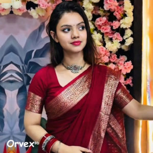 ব্লাউজ পিস সহ প্রিমিয়াম কোয়ালিটির টাঙ্গাইলের হাফসিল্ক শাড়ি।🎁